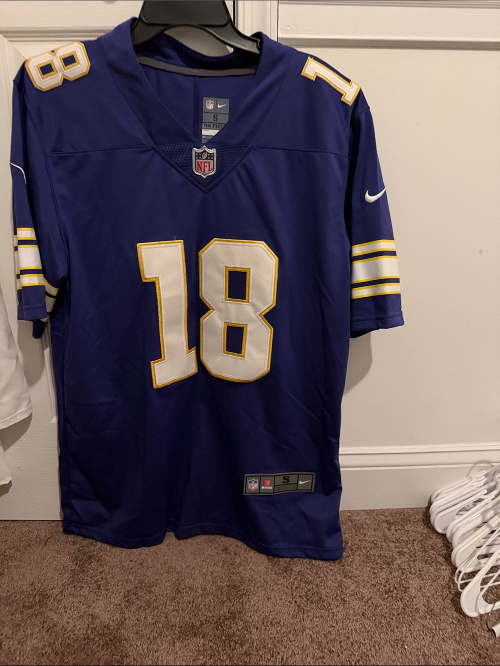 Justin Jefferson Nike Purple White & Gold #18 Football Jersey